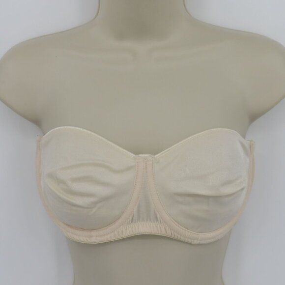 VTG Vanity Fair 36C Bra Style 74-072 Ivory Shimmer Strapless Underwire Unlined - Picture 16 of 16
